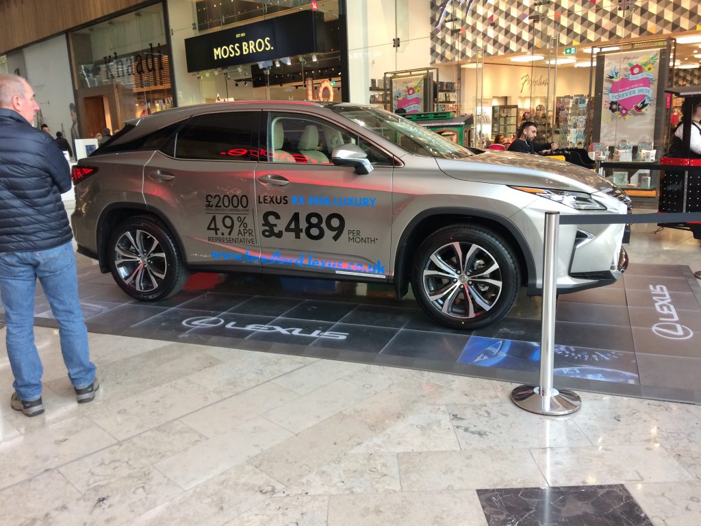Lexus car in a shopping centre