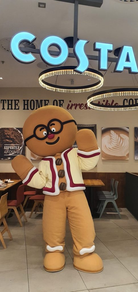 Gingerbread character in costa
